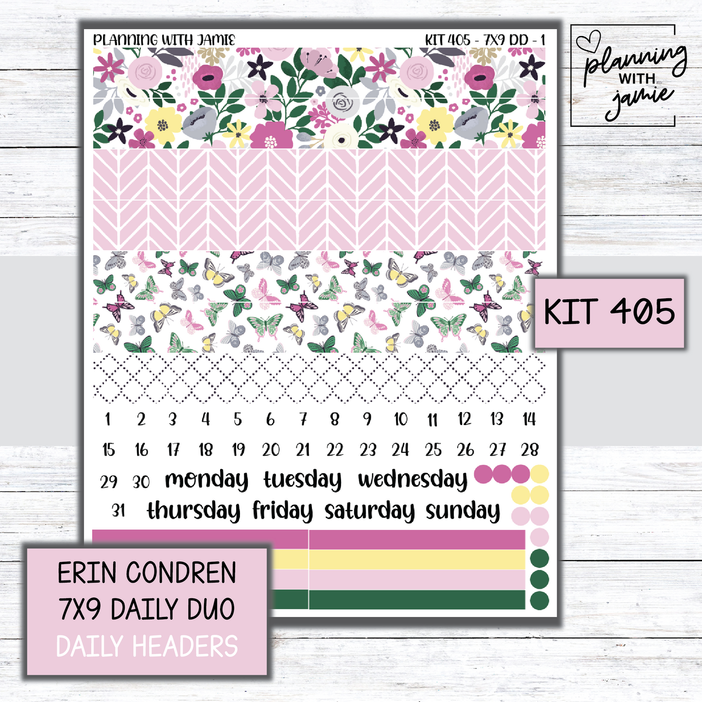 Kit 405 Erin Condren Daily Duo Sticker Kit