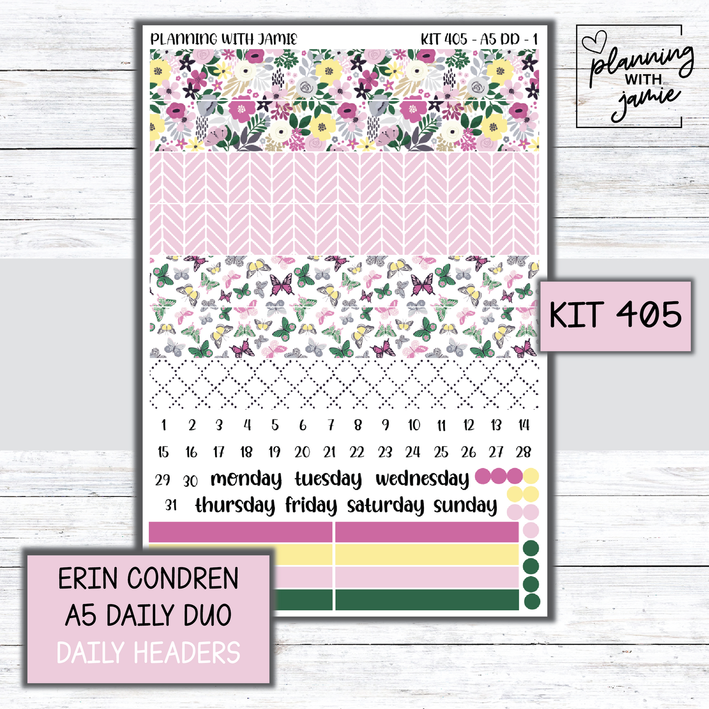Kit 405 Erin Condren Daily Duo Sticker Kit