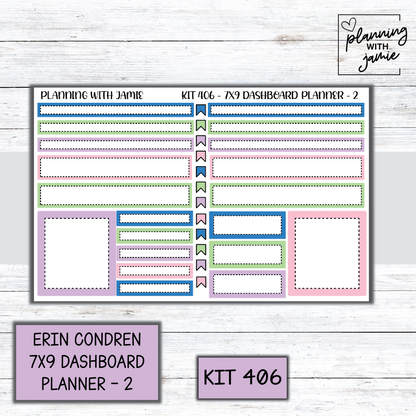 Kit 406 Erin Condren Dashboard Planner Sticker Kit