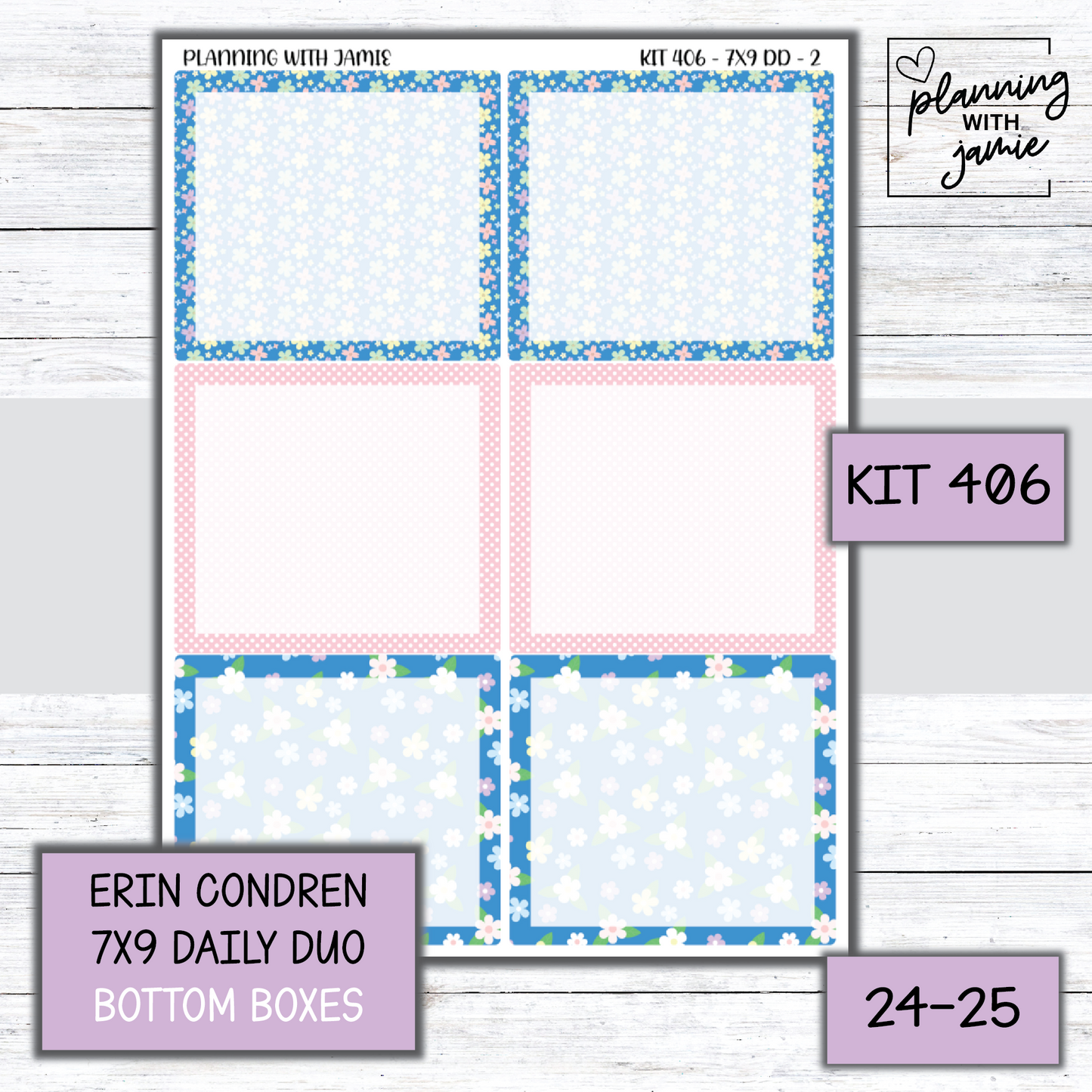 Kit 406 Erin Condren Daily Duo Sticker Kit