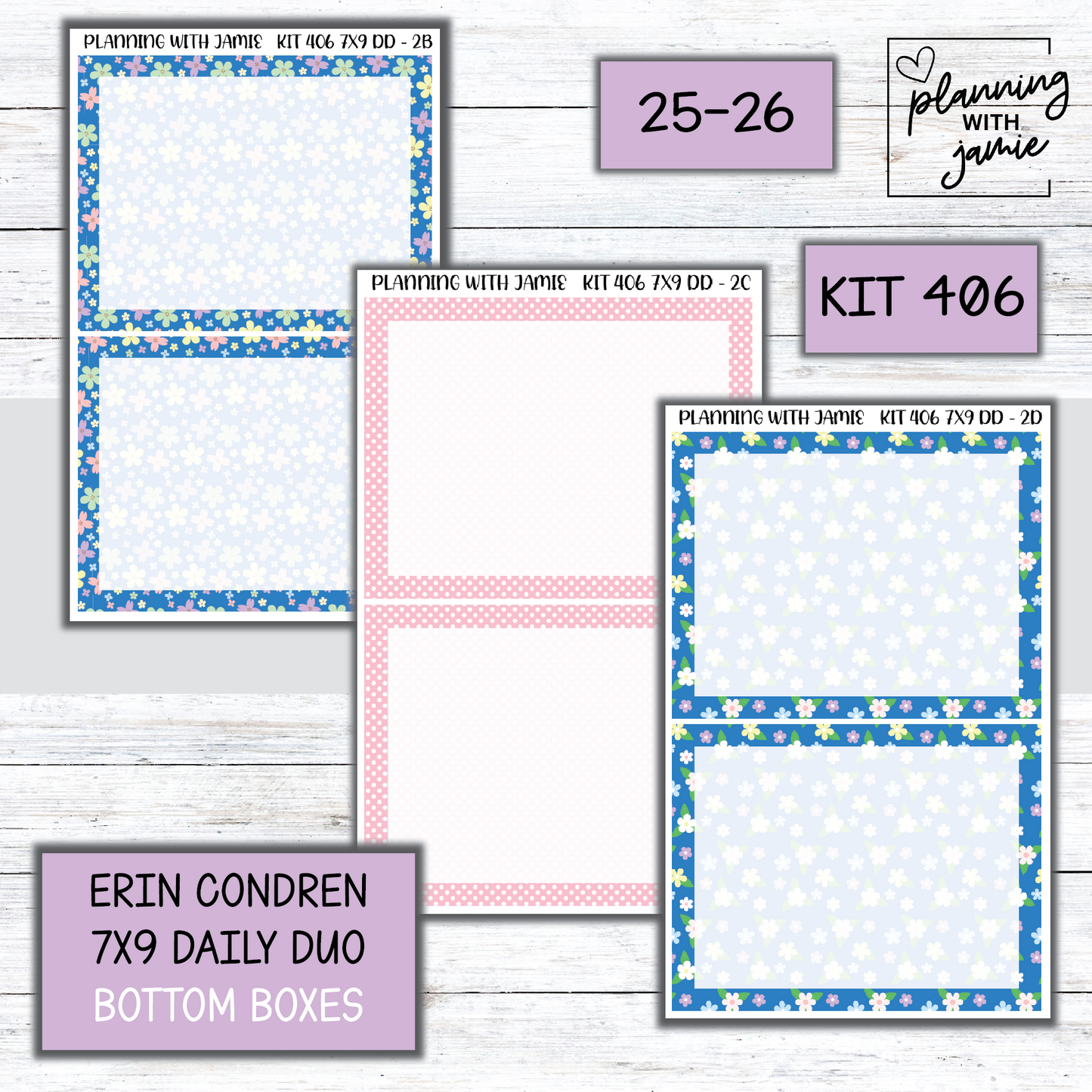 Kit 406 Erin Condren Daily Duo Sticker Kit