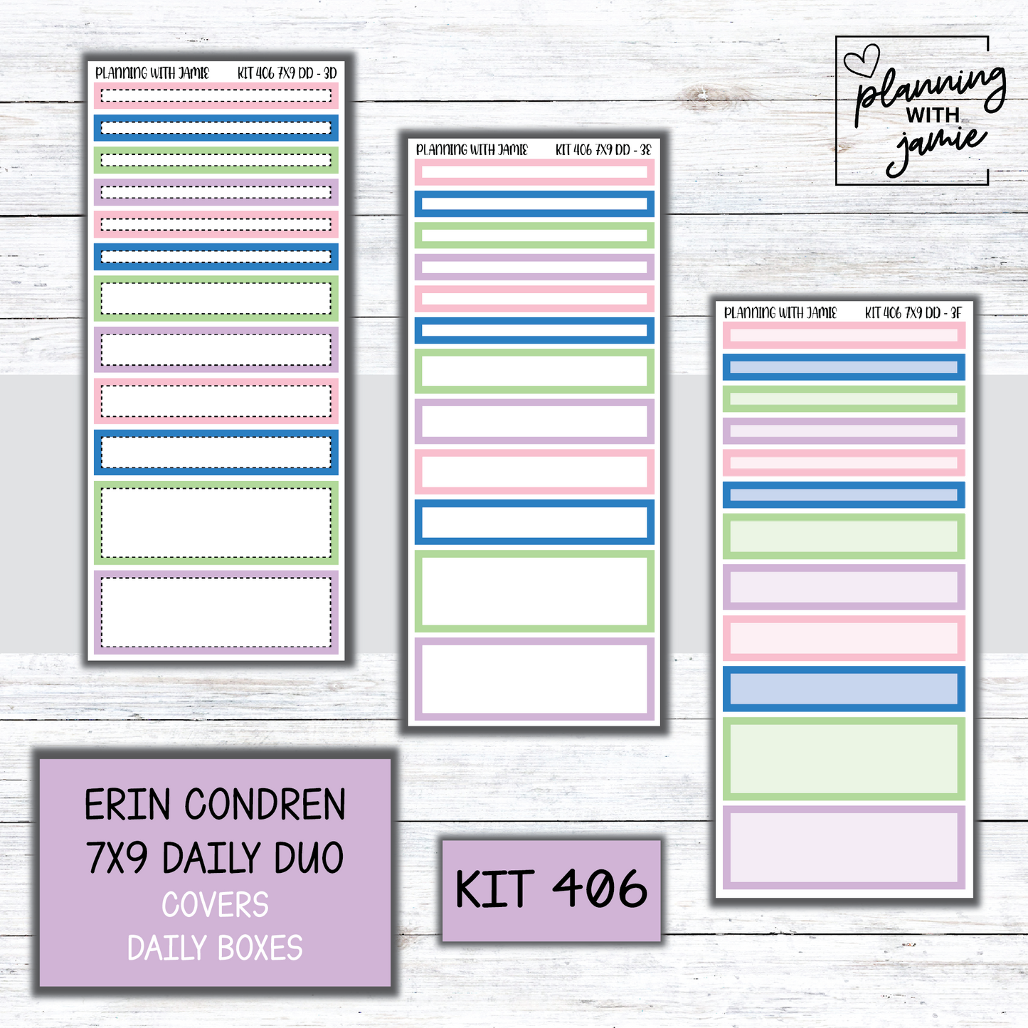 Kit 406 Erin Condren Daily Duo Sticker Kit