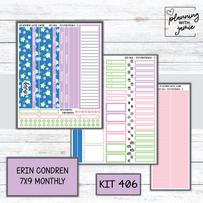 KIT 406 Erin Condren 7X9 OR A5 Monthly Kit