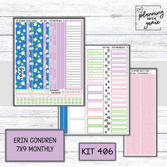 KIT 406 Erin Condren 7X9 OR A5 Monthly Kit
