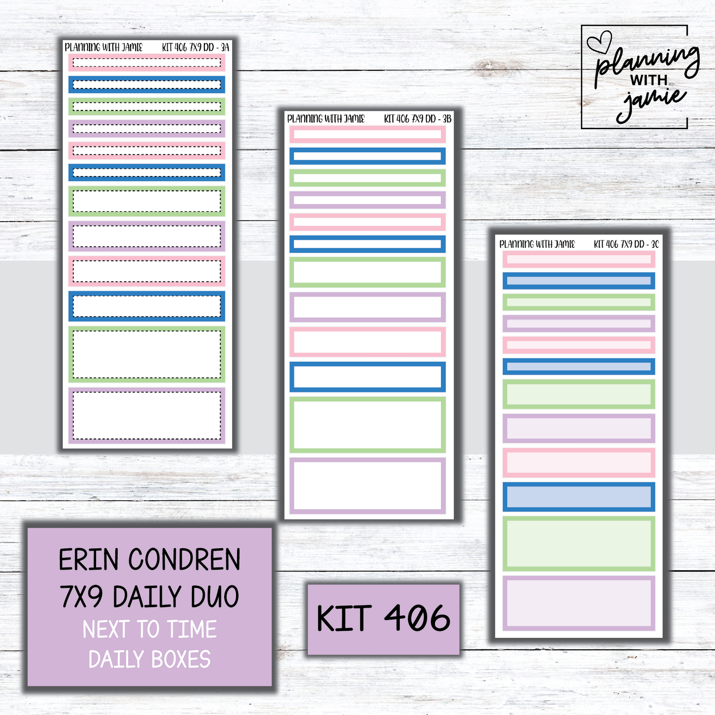 Kit 406 Erin Condren Daily Duo Sticker Kit