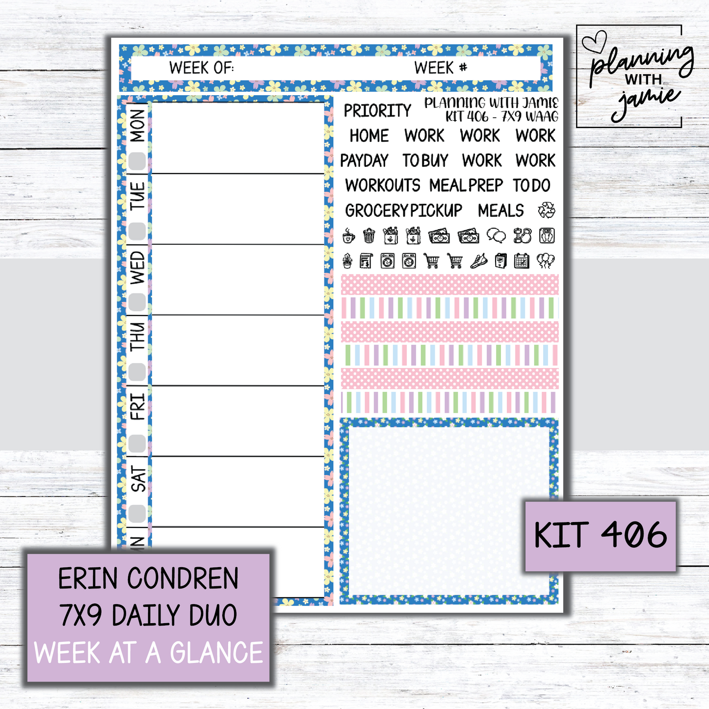 Kit 406 Week At A Glance Sticker