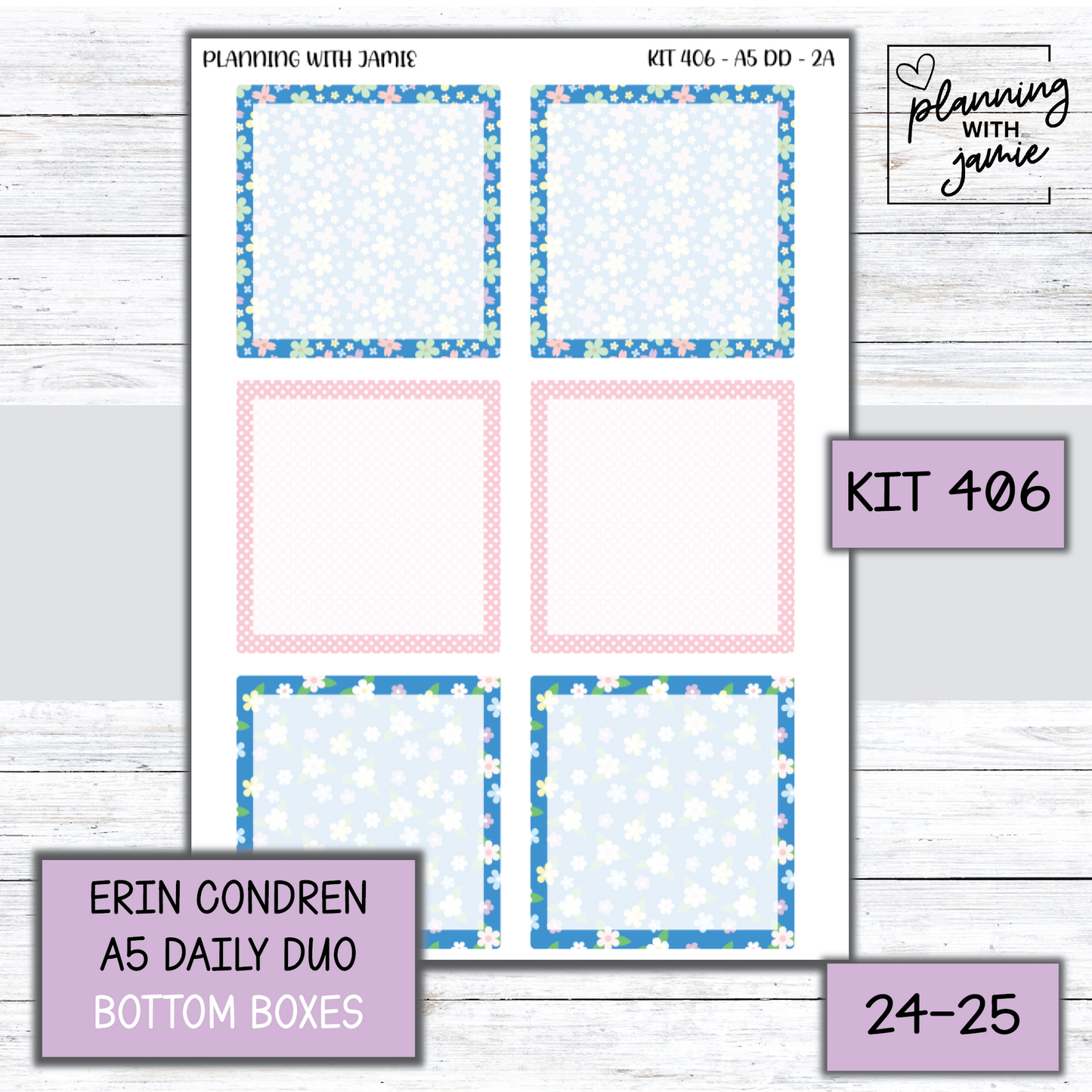 Kit 406 Erin Condren Daily Duo Sticker Kit