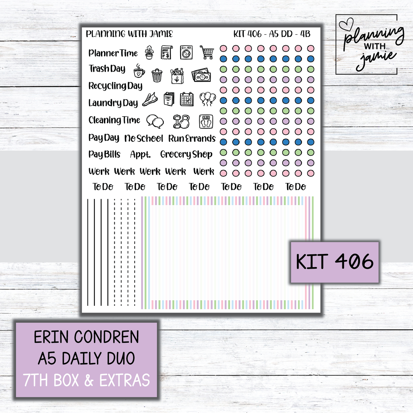 Kit 406 Erin Condren Daily Duo Sticker Kit
