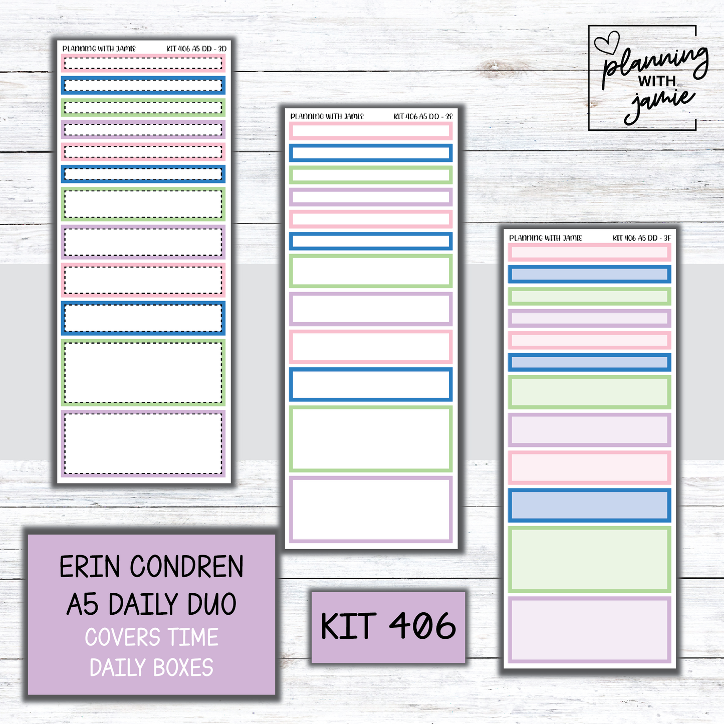 Kit 406 Erin Condren Daily Duo Sticker Kit