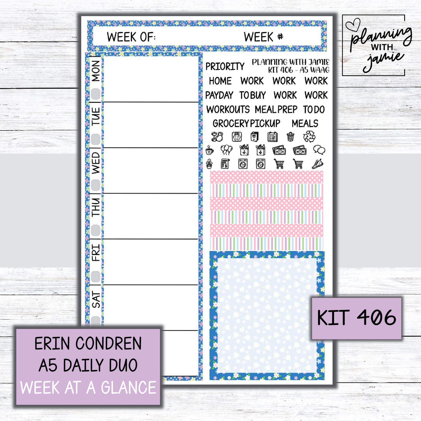 Kit 406 Week At A Glance Sticker