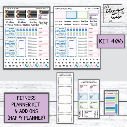 Kit 406 Weekly Fitness Sticker Kit