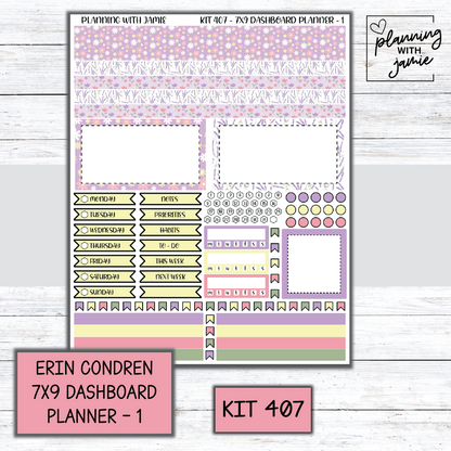 Kit 407 Erin Condren Dashboard Planner Sticker Kit