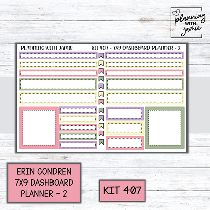 Kit 407 Erin Condren Dashboard Planner Sticker Kit