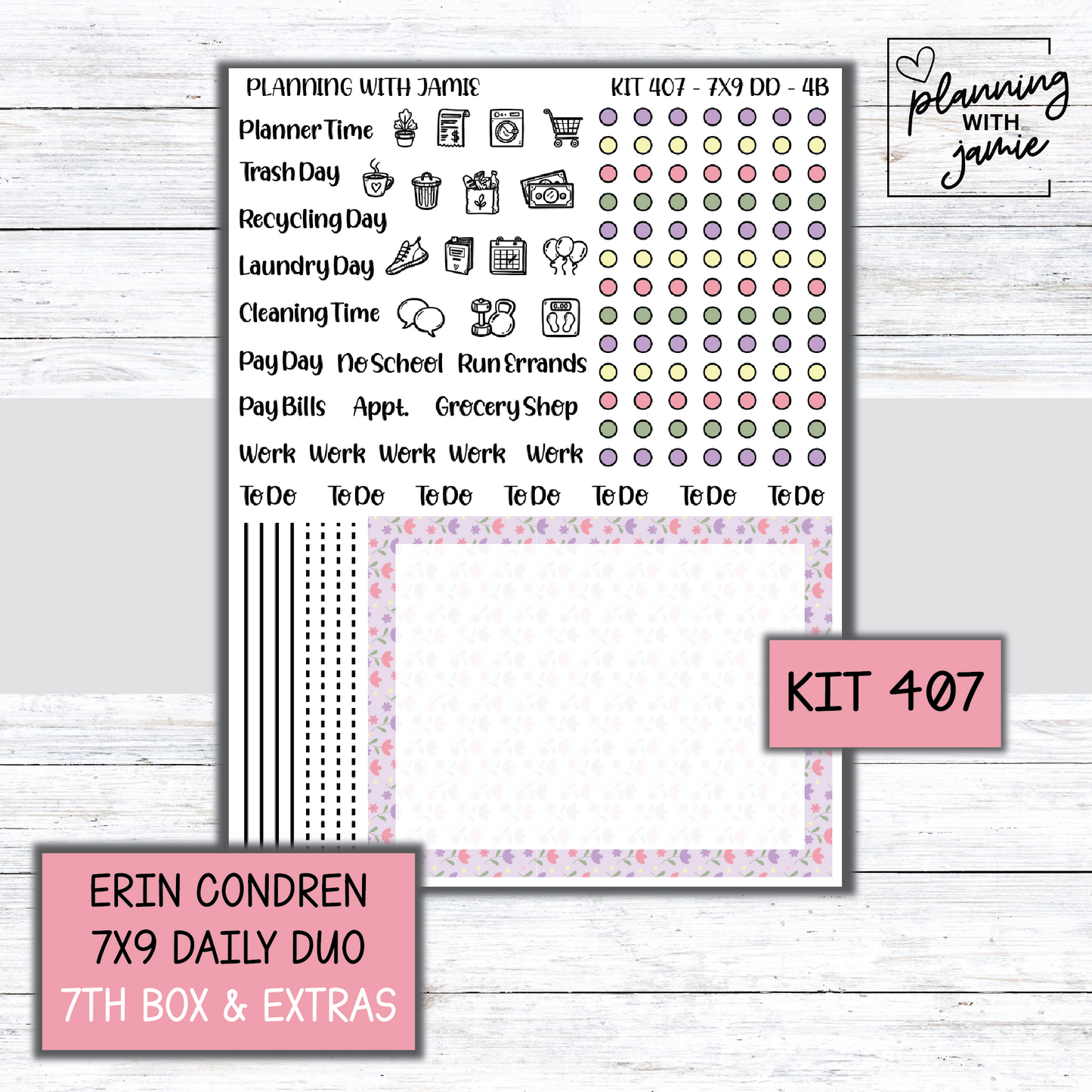 Kit 407 Erin Condren Daily Duo Sticker Kit