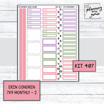 KIT 407 Erin Condren 7X9 OR A5 Monthly Kit