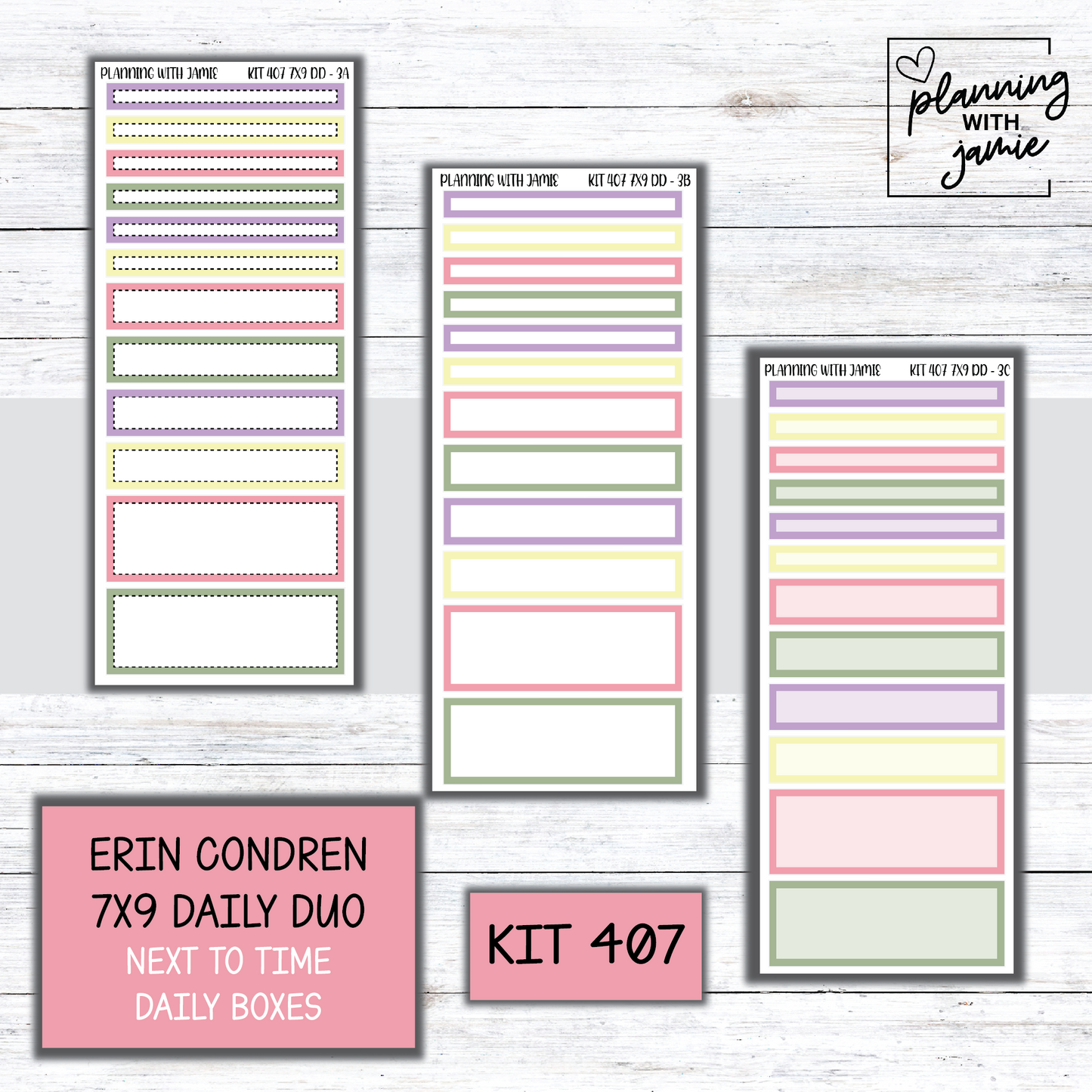 Kit 407 Erin Condren Daily Duo Sticker Kit