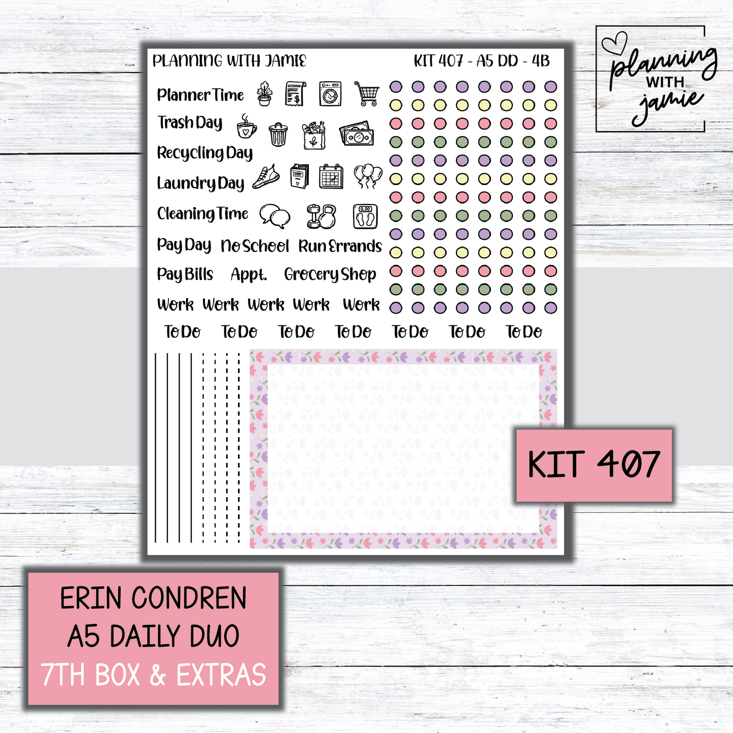Kit 407 Erin Condren Daily Duo Sticker Kit