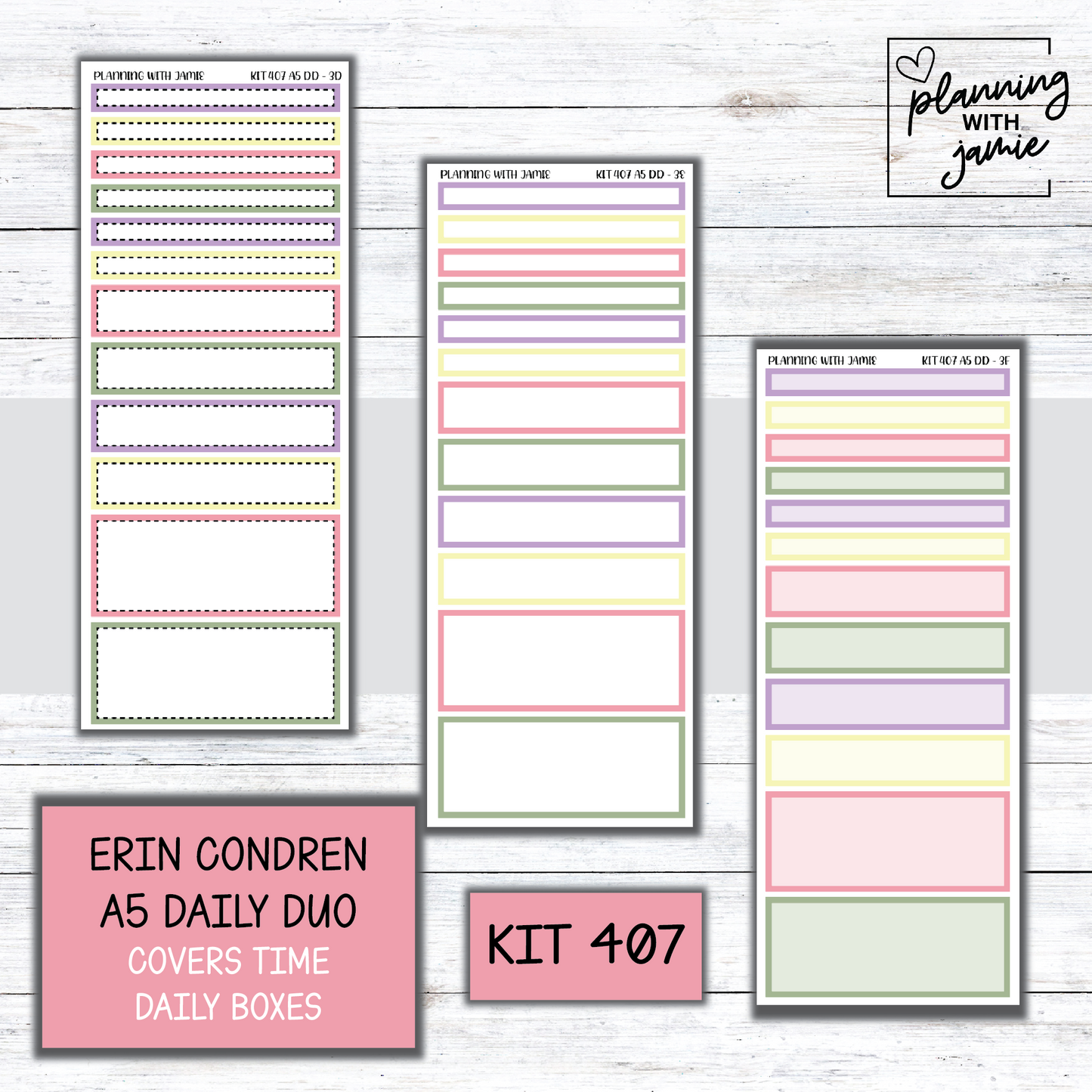 Kit 407 Erin Condren Daily Duo Sticker Kit