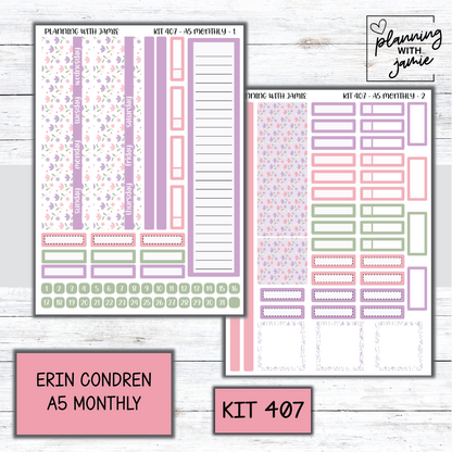KIT 407 Erin Condren 7X9 OR A5 Monthly Kit