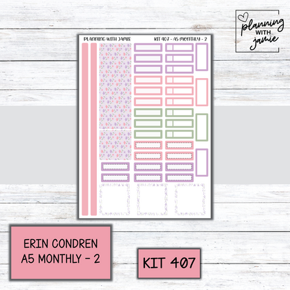 KIT 407 Erin Condren 7X9 OR A5 Monthly Kit