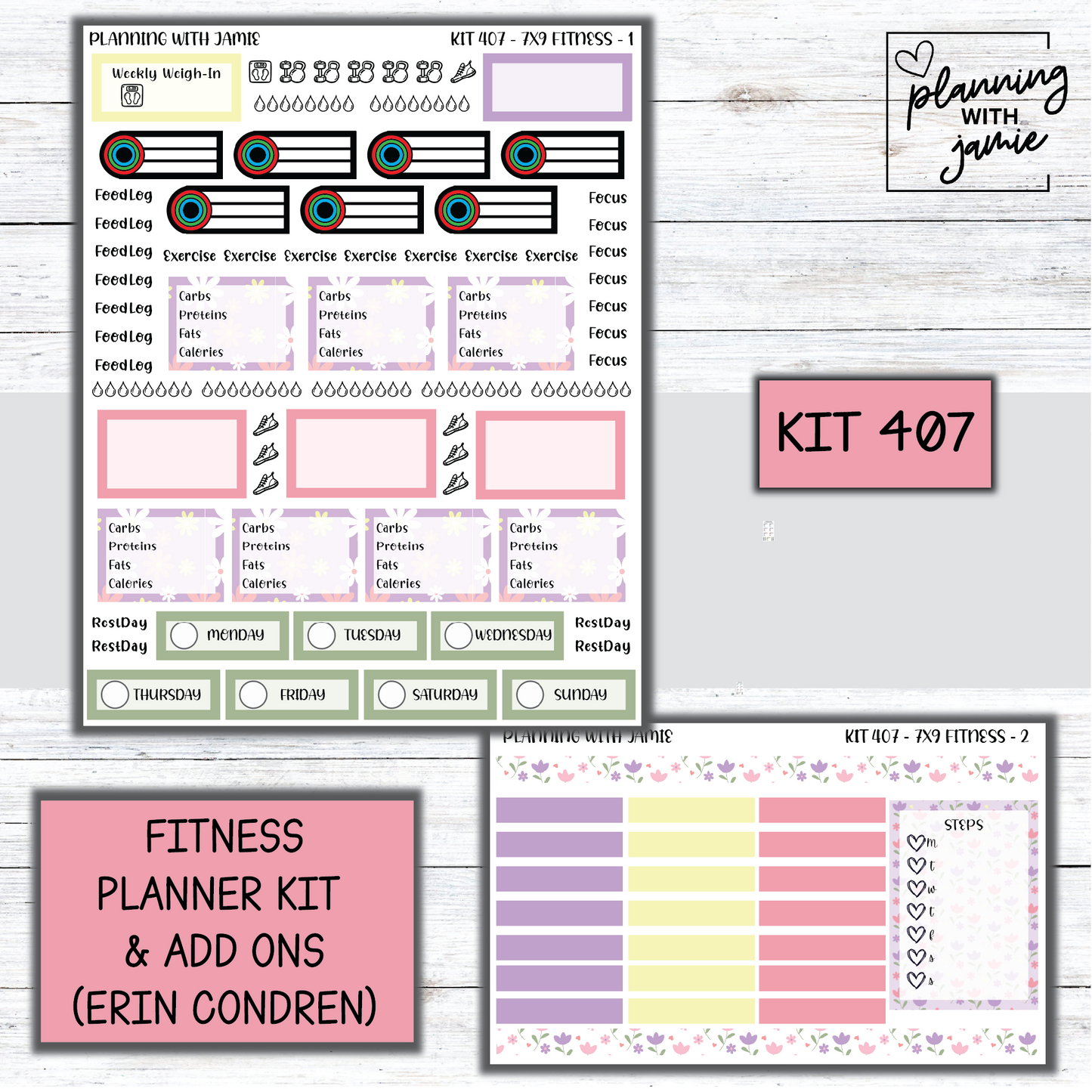 Kit 407 Weekly Fitness Sticker Kit