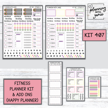 Kit 407 Weekly Fitness Sticker Kit