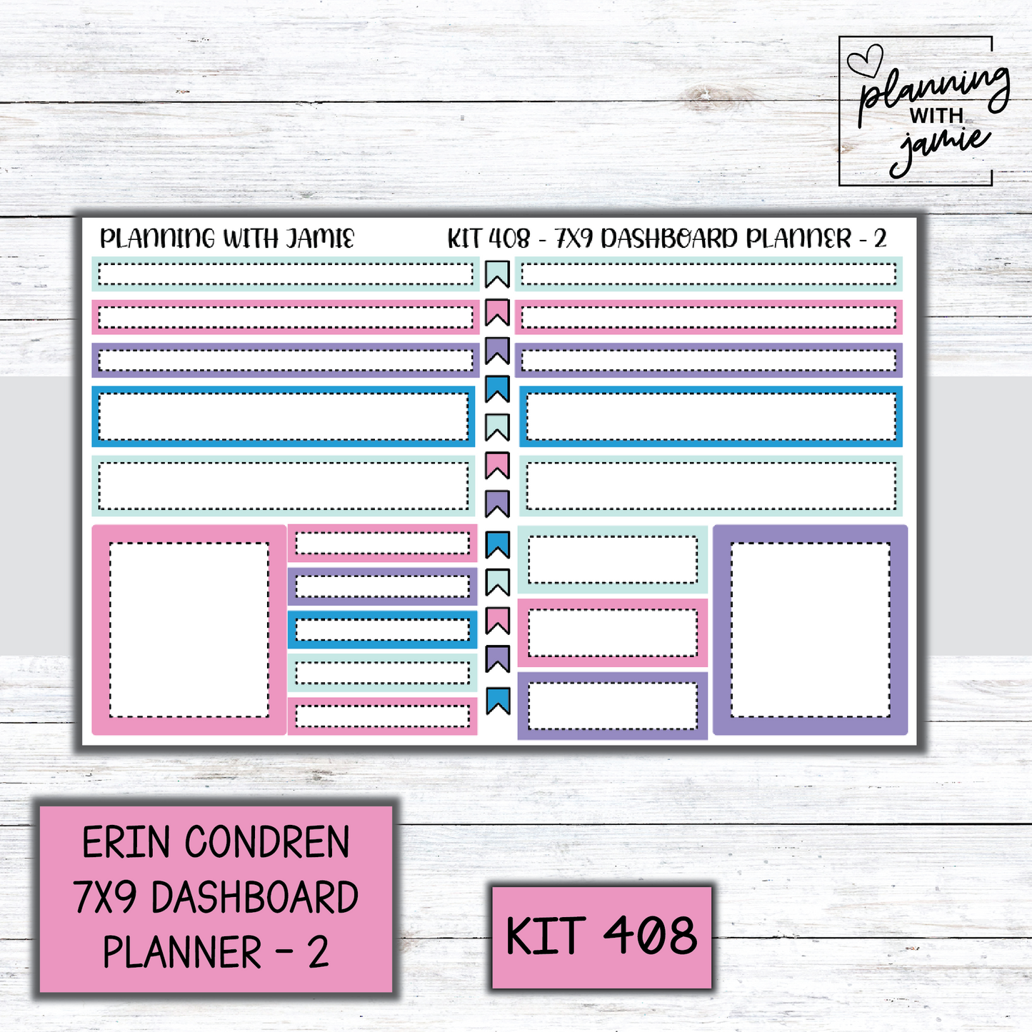 Kit 408 Erin Condren Dashboard Planner Sticker Kit