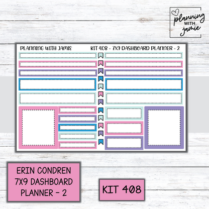 Kit 408 Erin Condren Dashboard Planner Sticker Kit