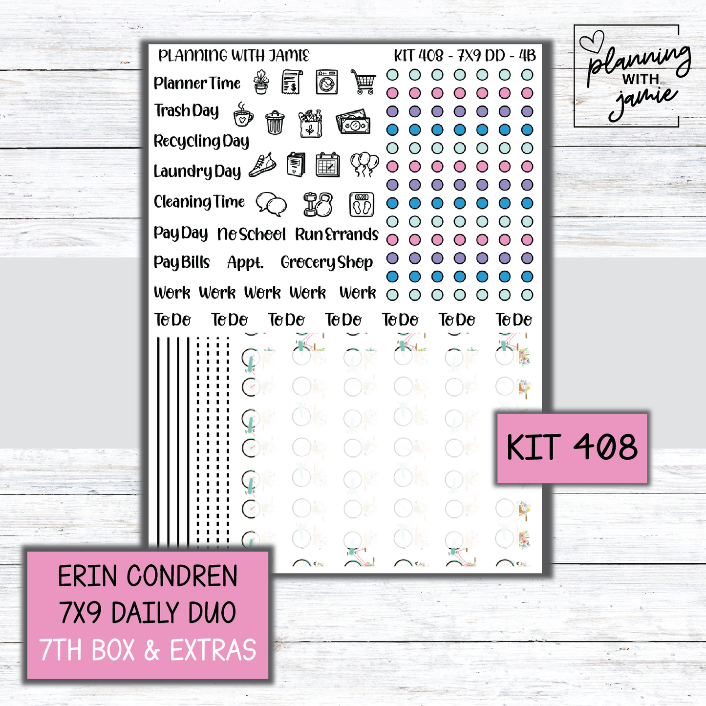 Kit 408 Erin Condren Daily Duo Sticker Kit