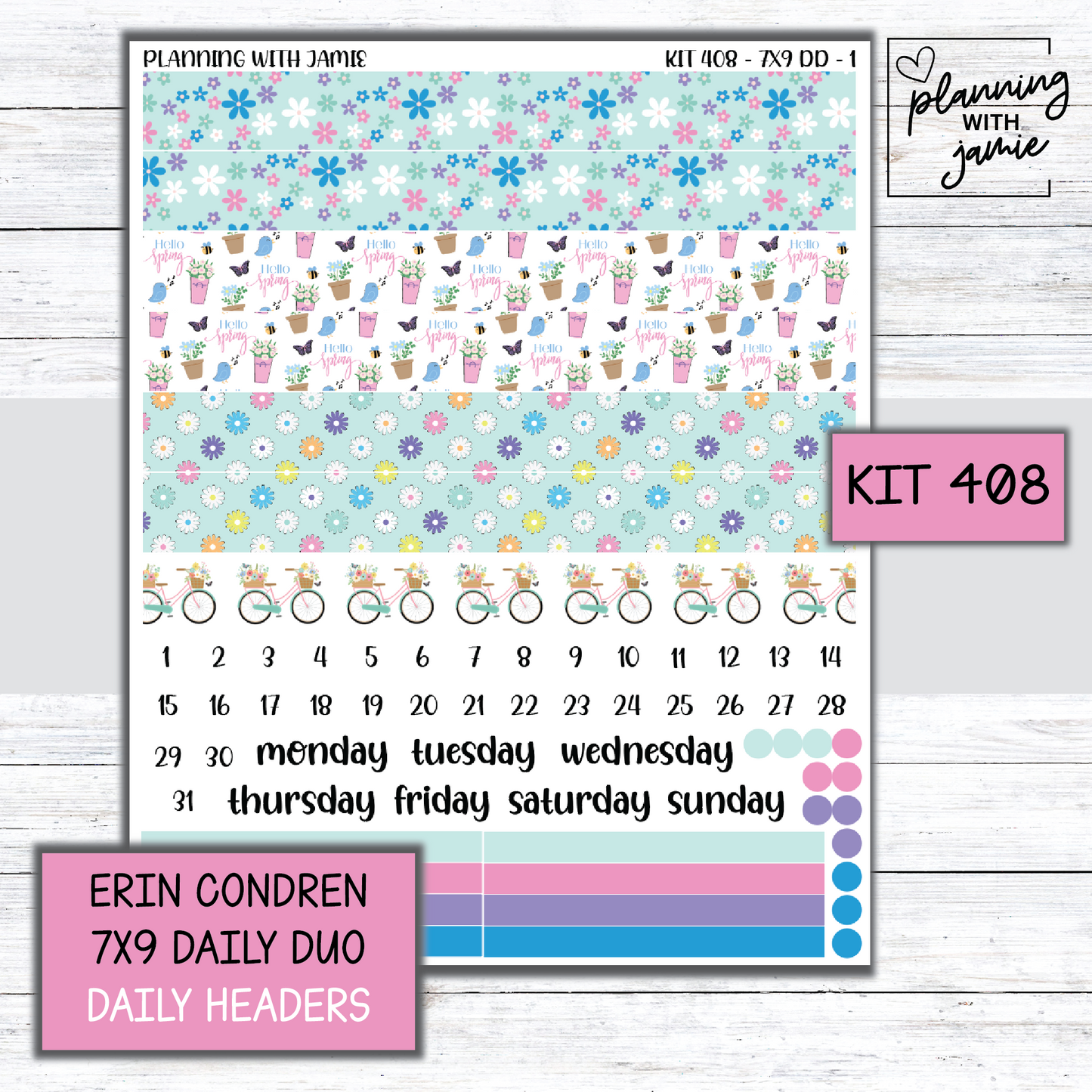 Kit 408 Erin Condren Daily Duo Sticker Kit