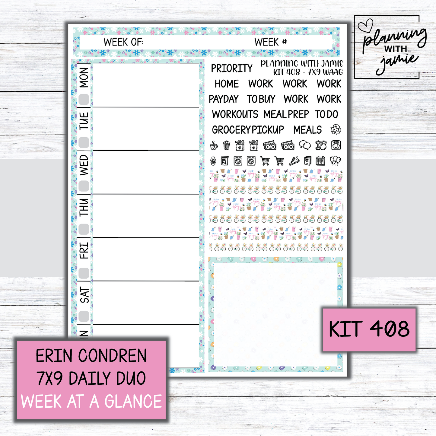 Kit 408 Week At A Glance Sticker