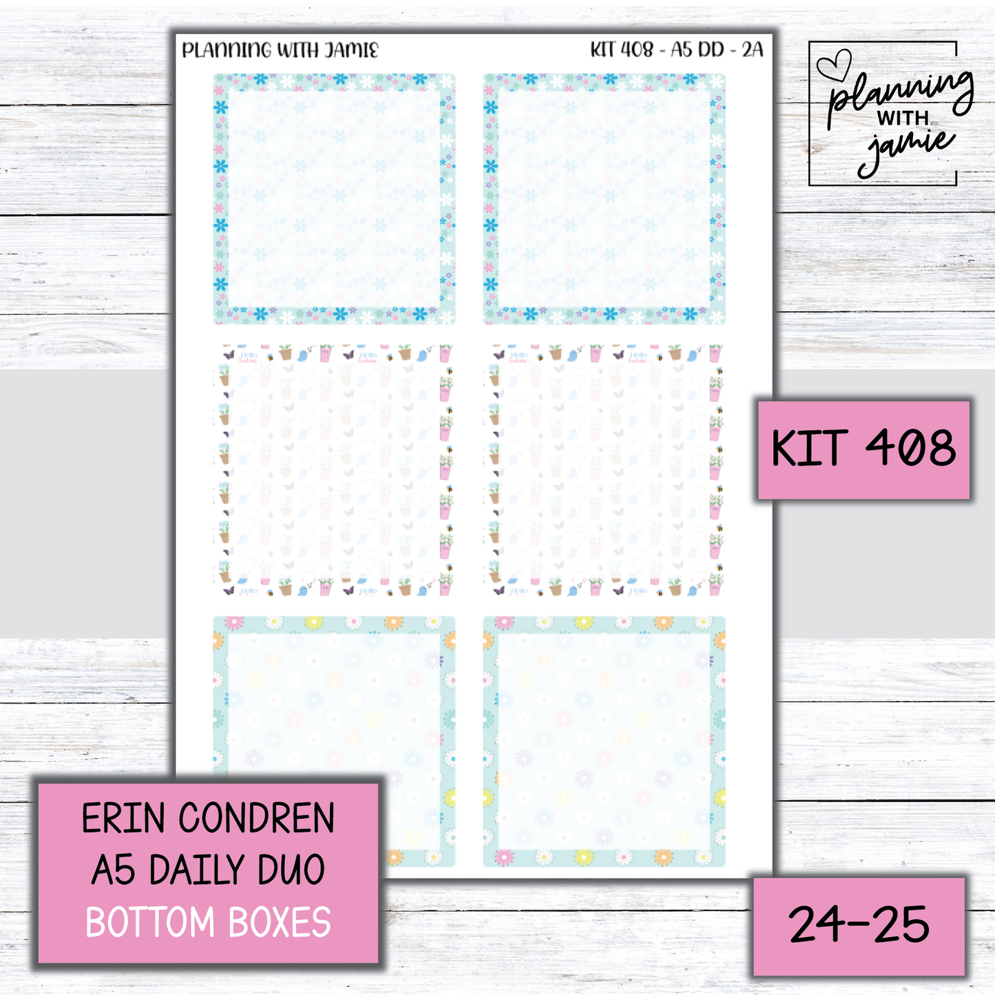 Kit 408 Erin Condren Daily Duo Sticker Kit