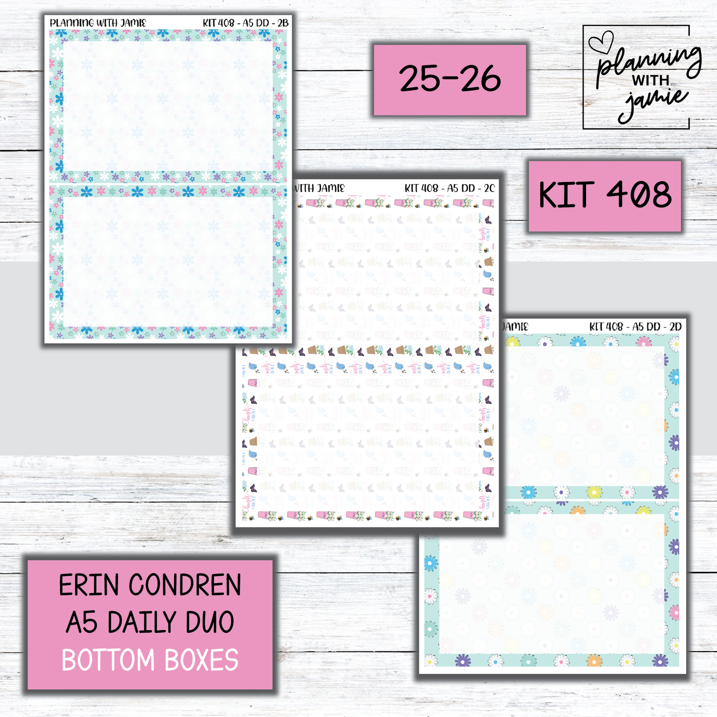 Kit 408 Erin Condren Daily Duo Sticker Kit