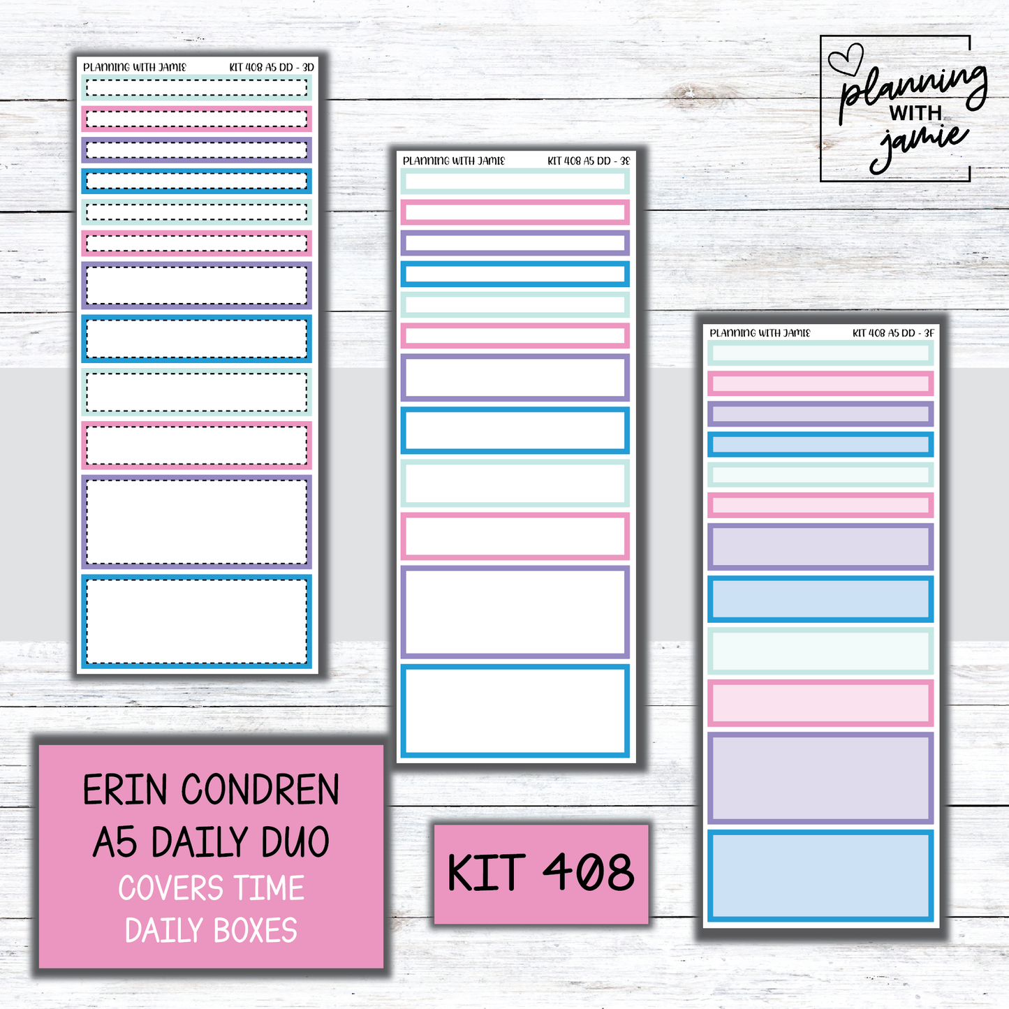 Kit 408 Erin Condren Daily Duo Sticker Kit