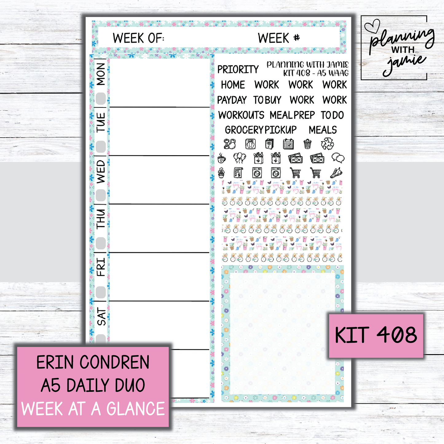 Kit 408 Week At A Glance Sticker