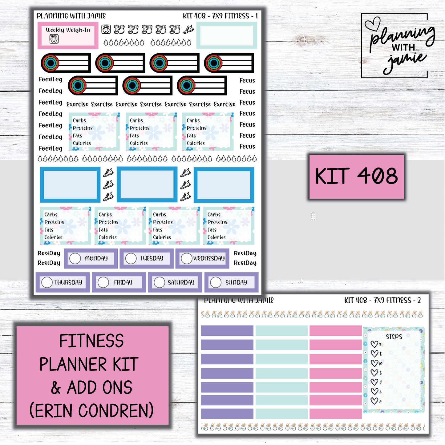 Kit 408 Weekly Fitness Sticker Kit
