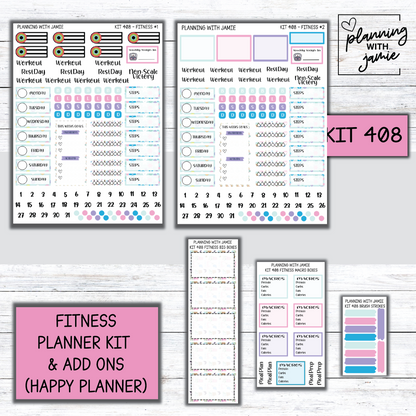 Kit 408 Weekly Fitness Sticker Kit