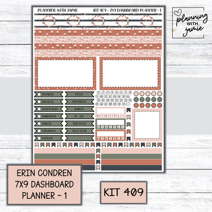 Kit 409 Erin Condren Dashboard Planner Sticker Kit