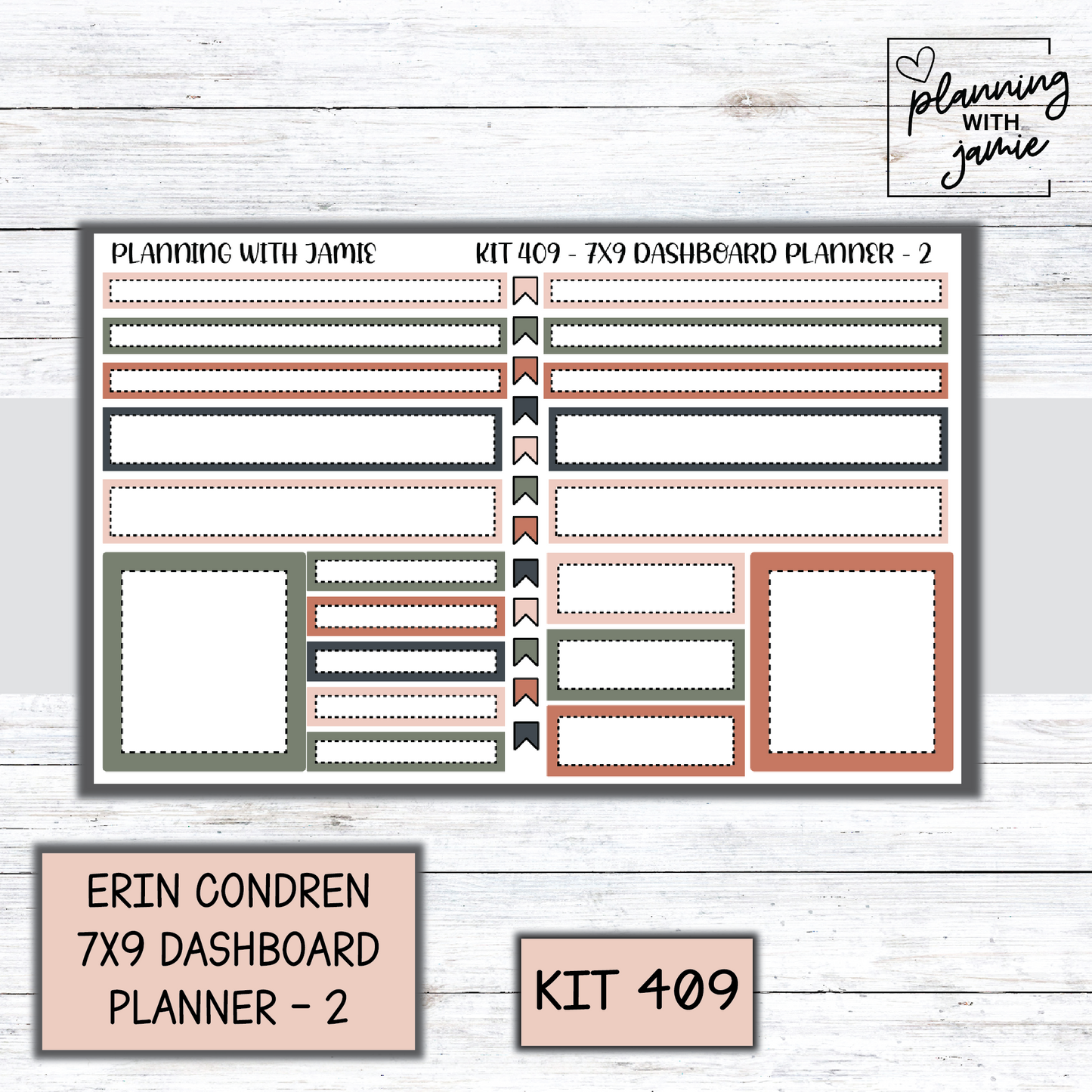 Kit 409 Erin Condren Dashboard Planner Sticker Kit