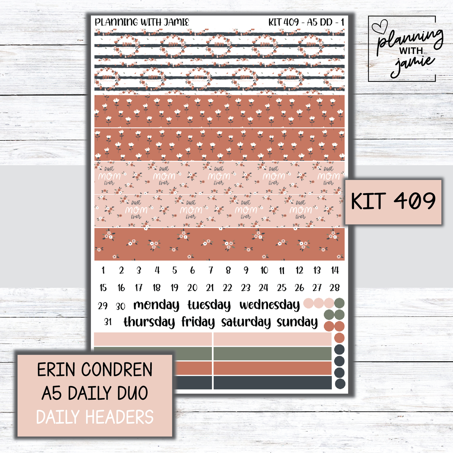 Kit 409 Erin Condren Daily Duo Sticker Kit