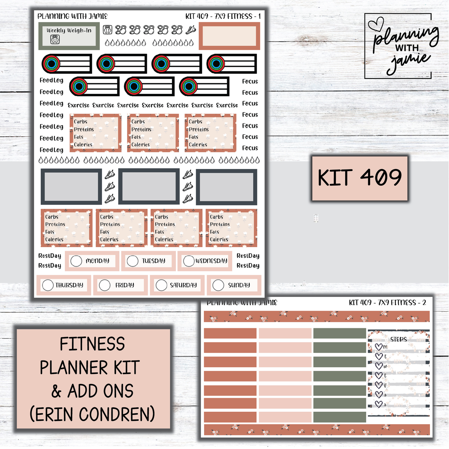 Kit 409 Weekly Fitness Sticker Kit