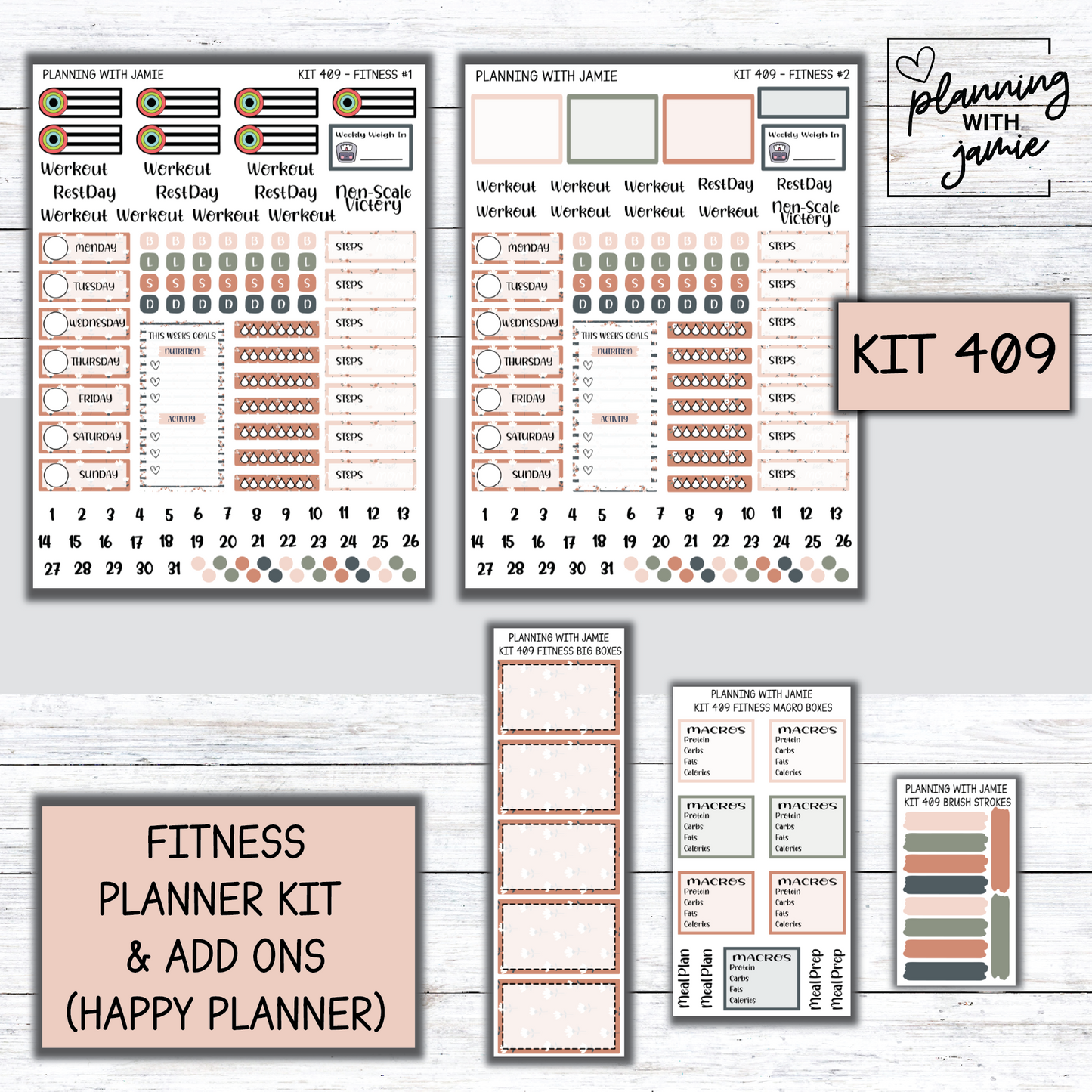 Kit 409 Weekly Fitness Sticker Kit