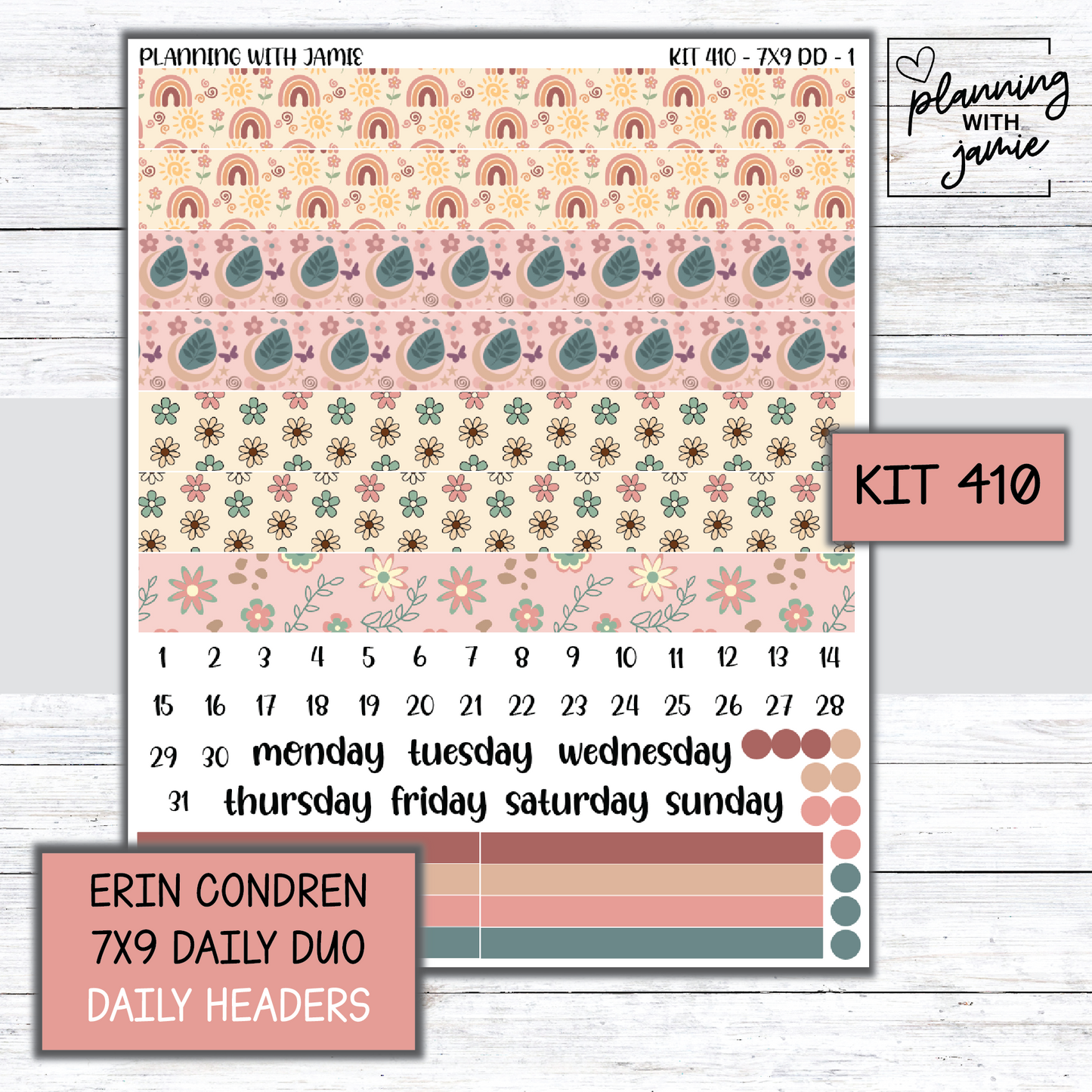 Kit 410 Erin Condren Daily Duo Sticker Kit