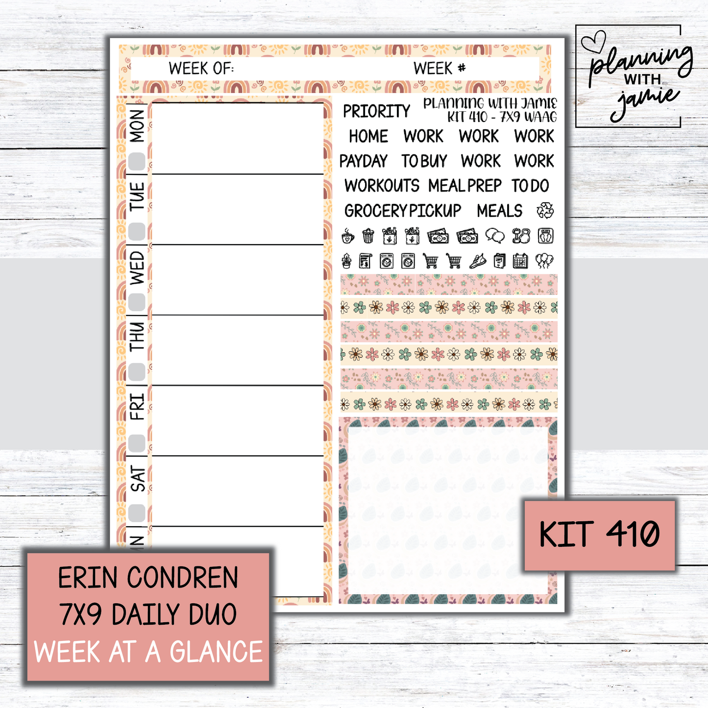 Kit 410 Week At A Glance Sticker