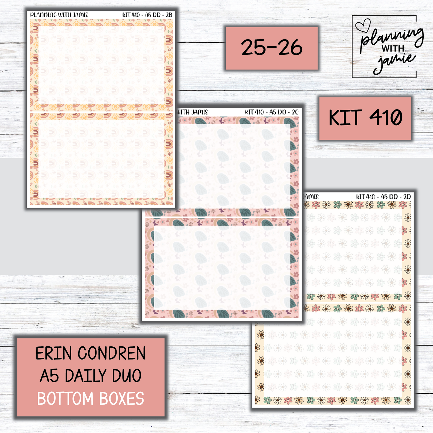 Kit 410 Erin Condren Daily Duo Sticker Kit