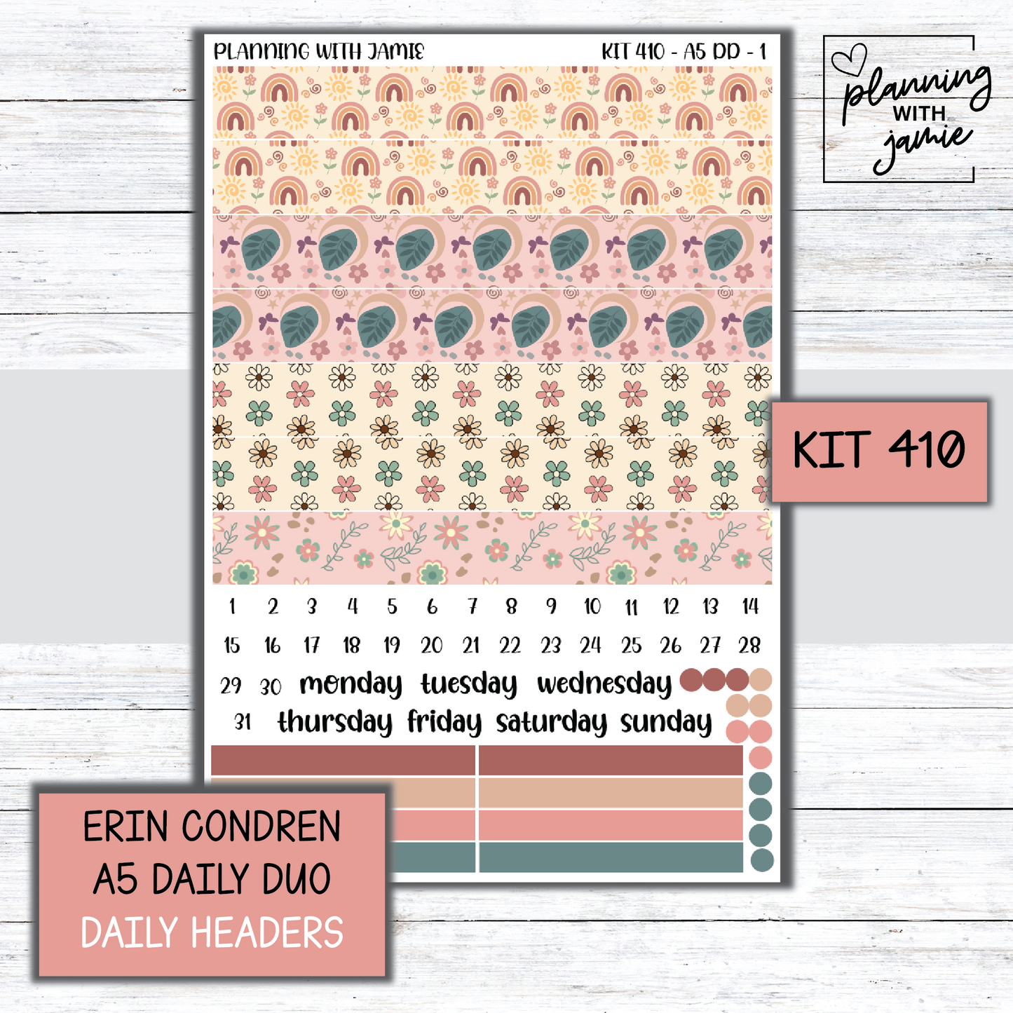 Kit 410 Erin Condren Daily Duo Sticker Kit
