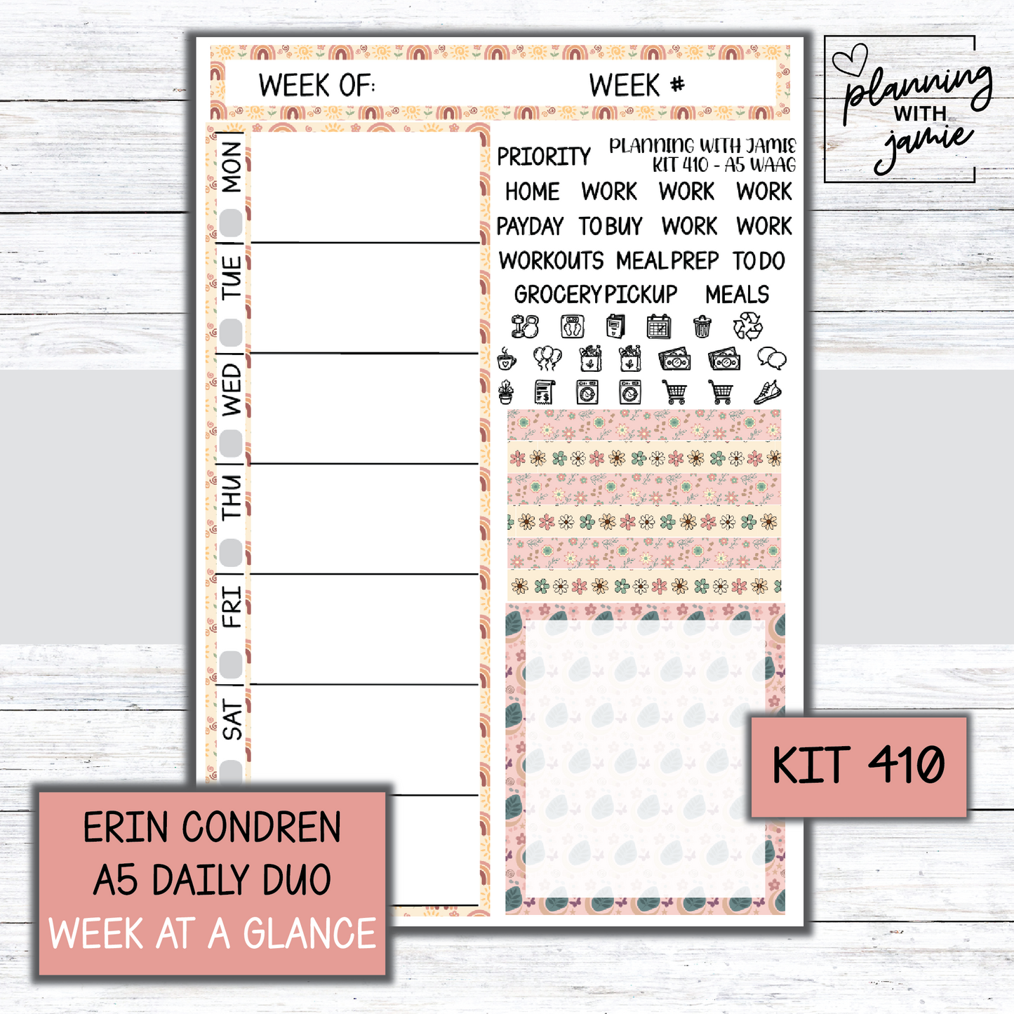 Kit 410 Week At A Glance Sticker