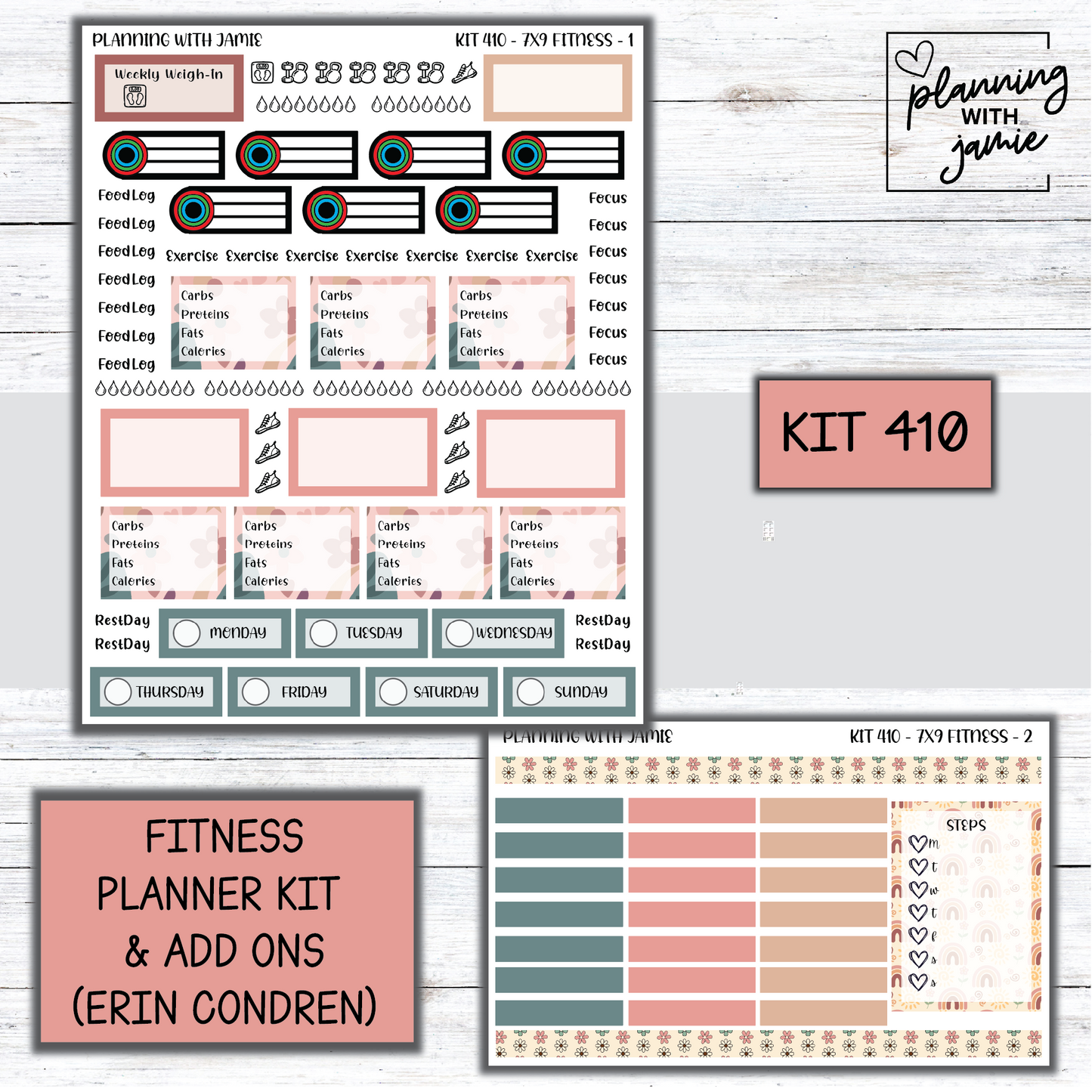 Kit 410 Weekly Fitness Sticker Kit