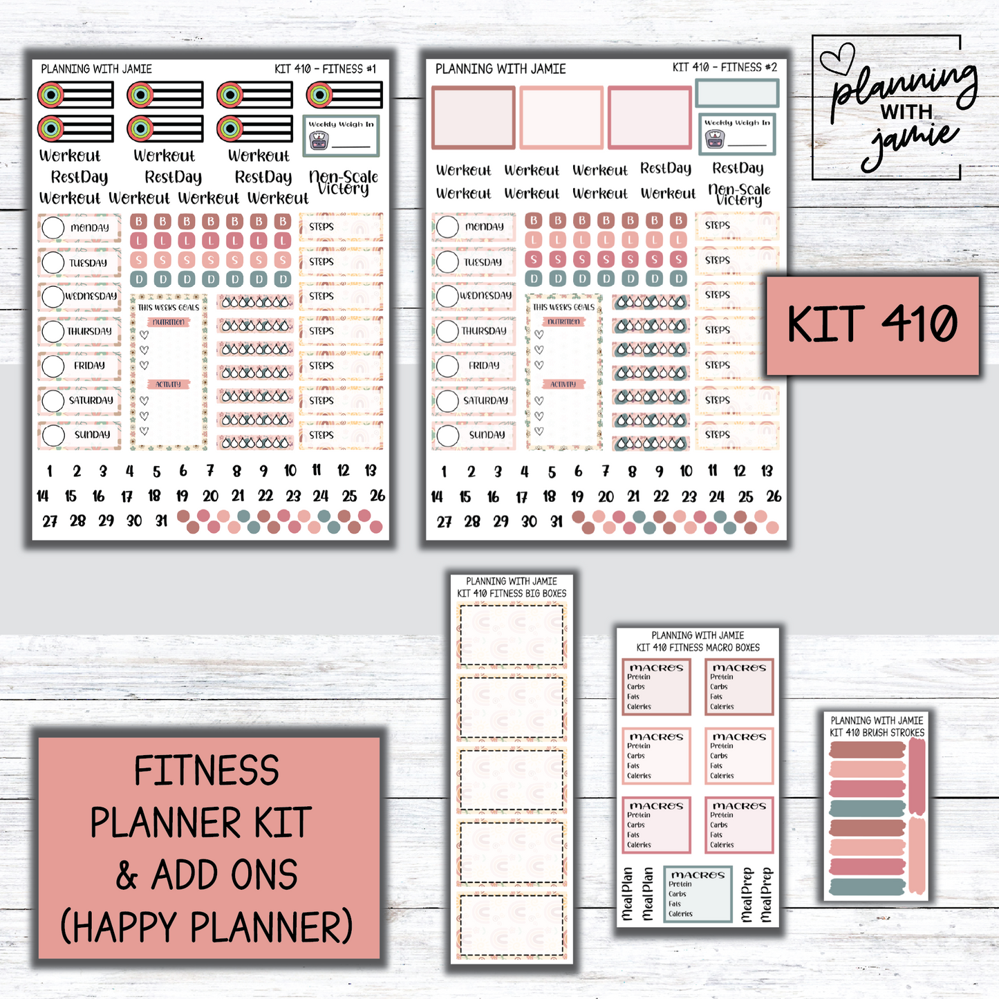 Kit 410 Weekly Fitness Sticker Kit