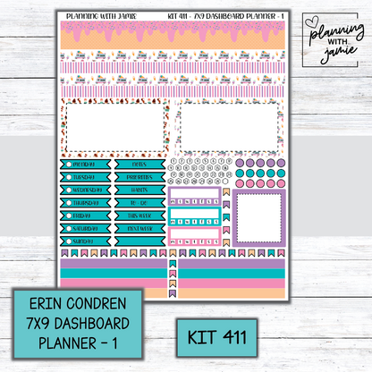 Kit 411 Erin Condren Dashboard Planner Sticker Kit